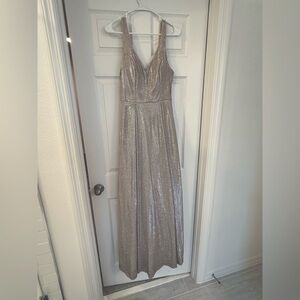 Beautiful dress great for prom or gala sparkly silver dress size 11 to 12